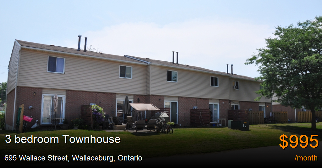 695 wallace street, wallaceburg Townhouse for Rent