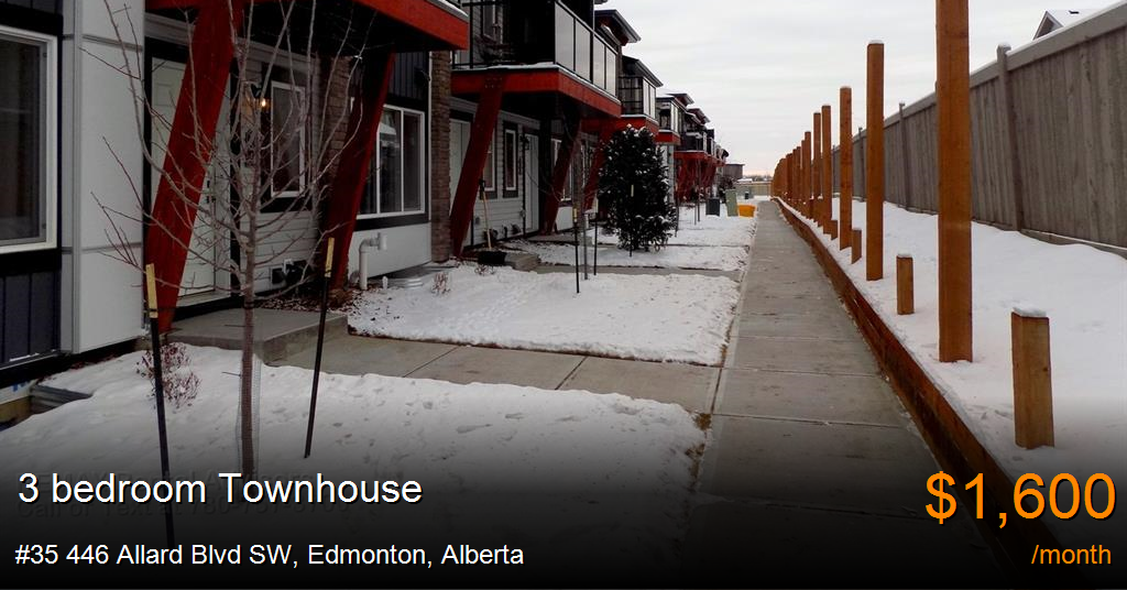 35 446 Allard Blvd SW, Edmonton Townhouse for Rent