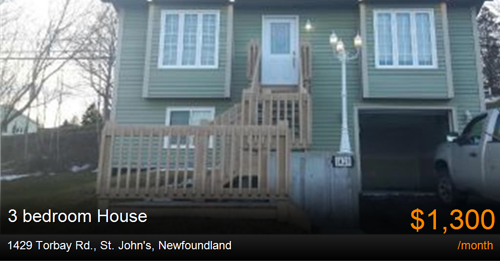 1429 Torbay Rd., St. John's House for Rent
