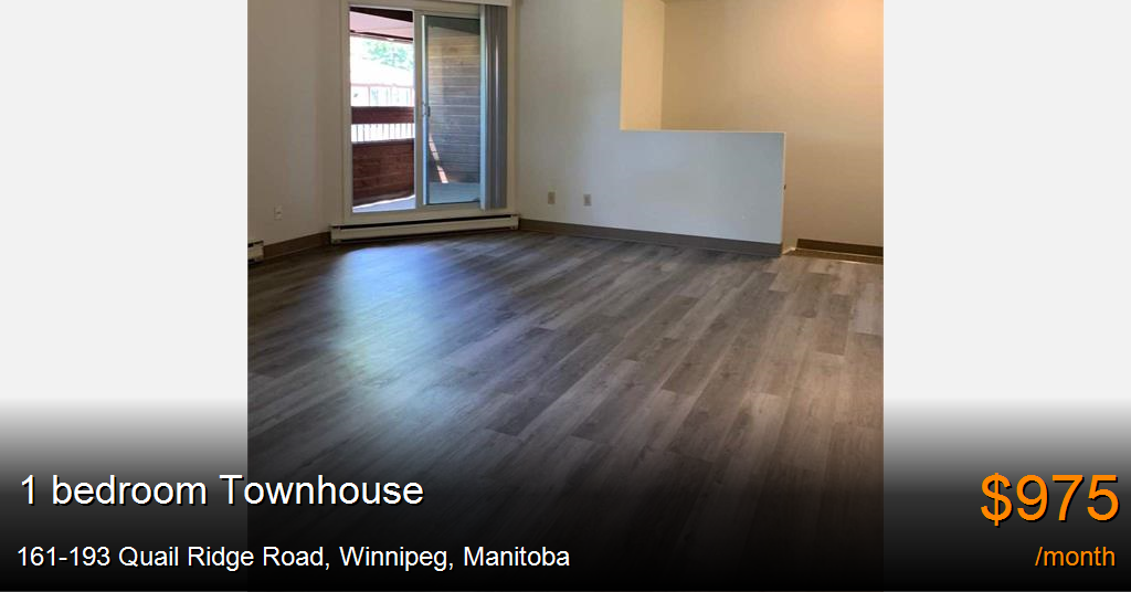 161193 quail ridge road, winnipeg Townhouse for Rent