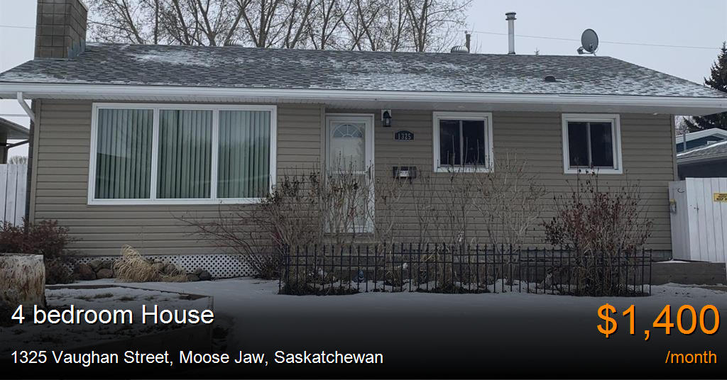 1325 Vaughan Street, Moose Jaw House for Rent