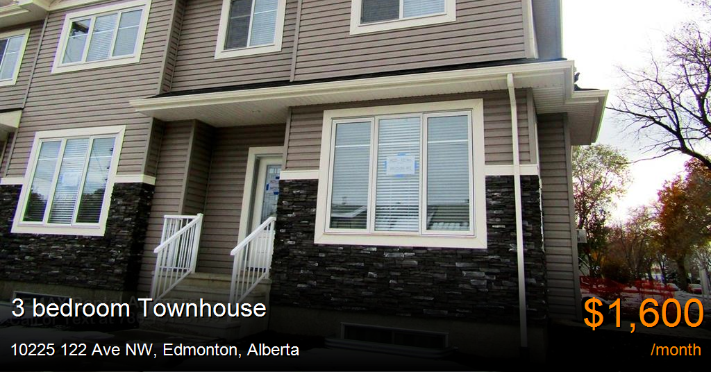 10225 122 Ave NW, Edmonton Townhouse for Rent