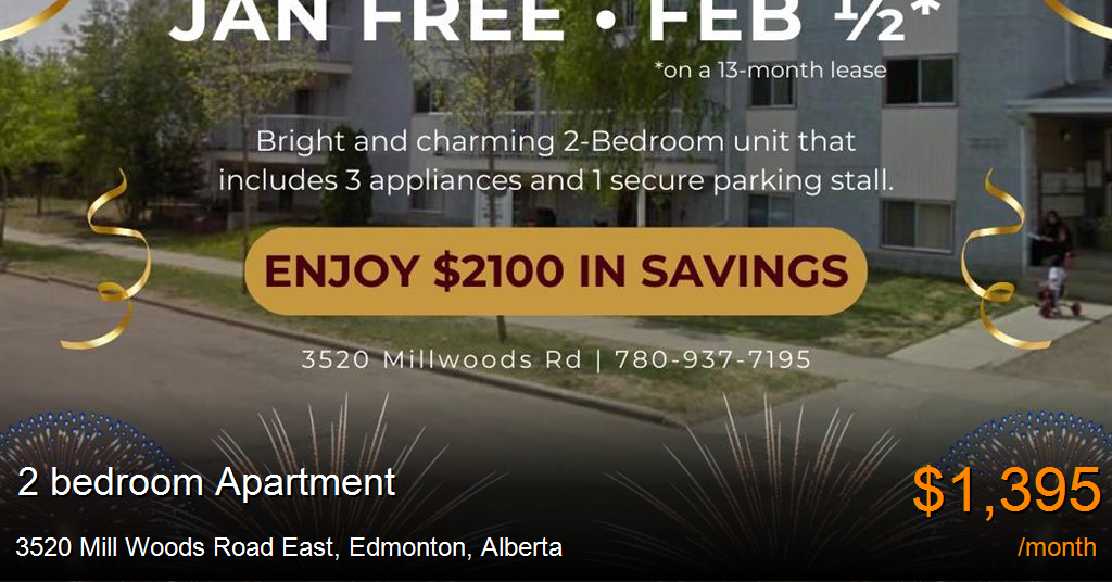 3520 mill woods road east, edmonton Apartment for Rent