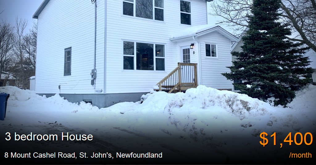 8 Mount Cashel Road, St. John's House for Rent