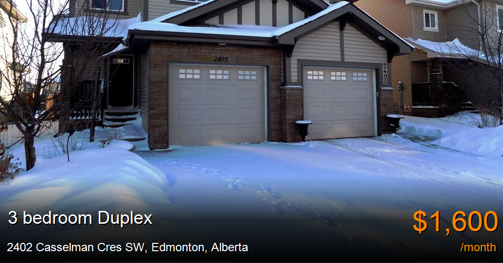 2402 Casselman Cres SW, Edmonton Duplex for Rent
