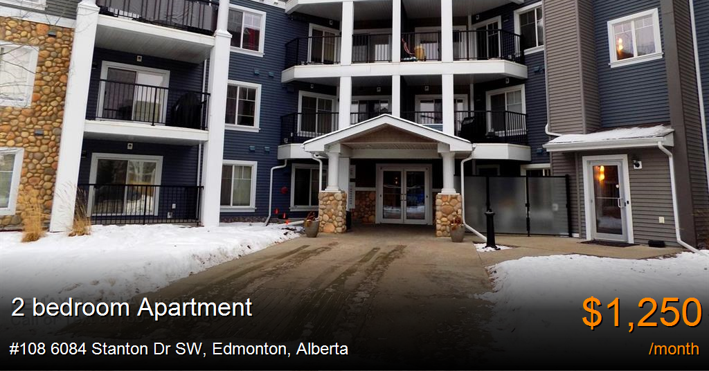 108 6084 Stanton Dr SW, Edmonton Apartment for Rent