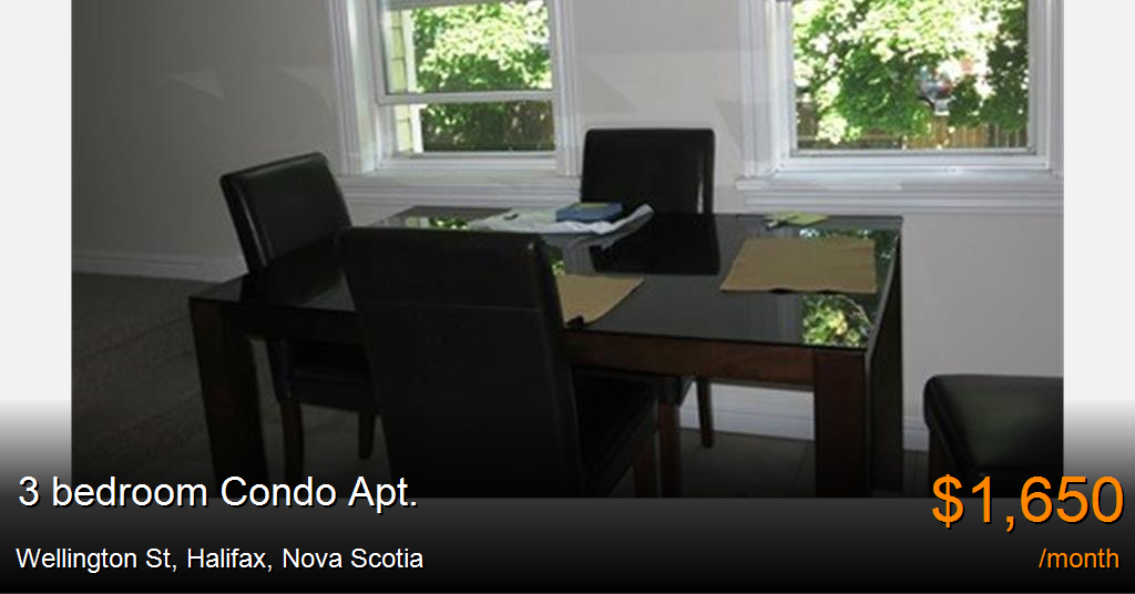 Wellington St, Halifax Condo Apt. for Rent B107686