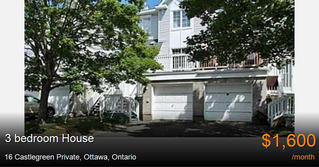16 castlegreen private, ottawa House for Rent