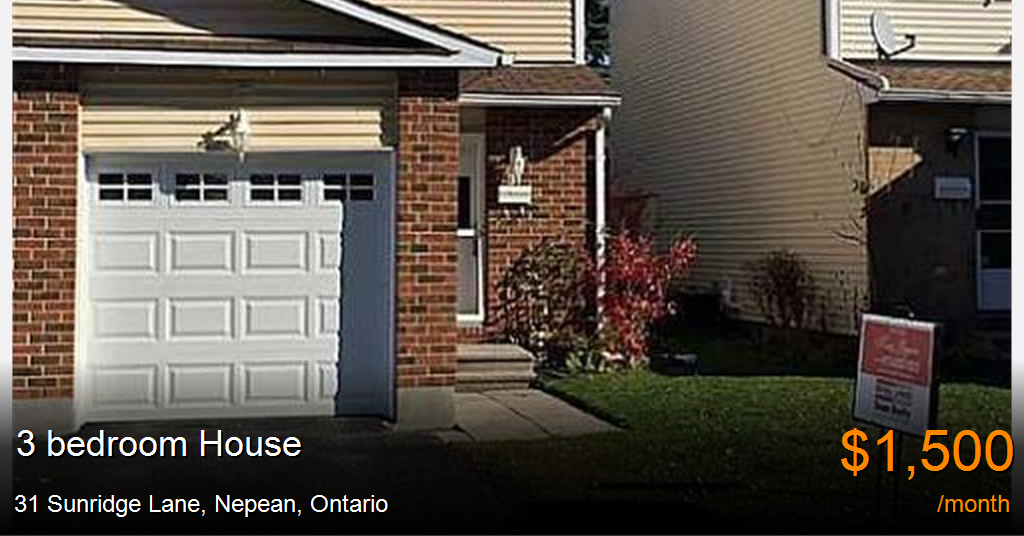 31 sunridge lane, nepean House for Rent