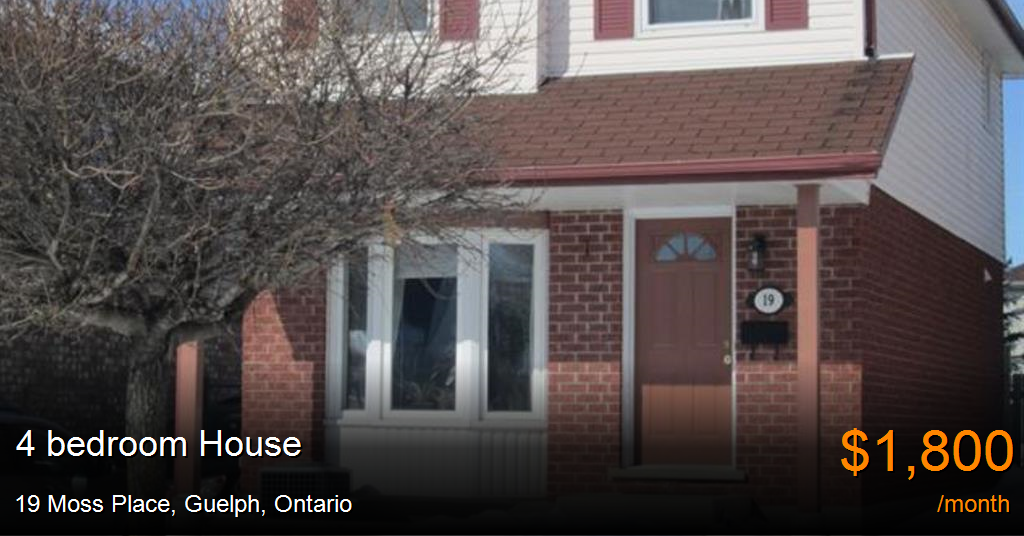 19 moss place, guelph House for Rent