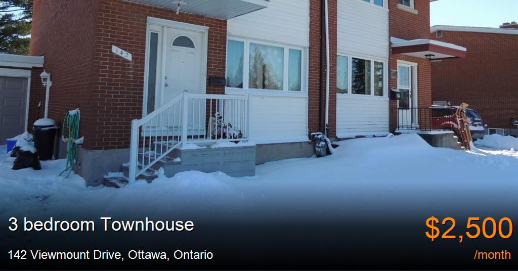142 viewmount drive, ottawa Townhouse for Rent