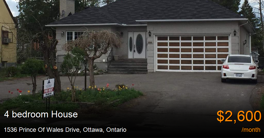 1536 prince of wales drive, ottawa House for Rent