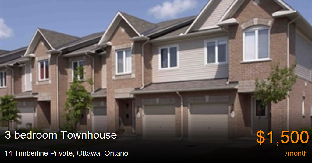 14 Timberline Private, Ottawa Townhouse for Rent B112467