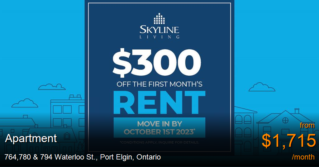 764,780 & 794 waterloo st., port elgin Apartment for Rent