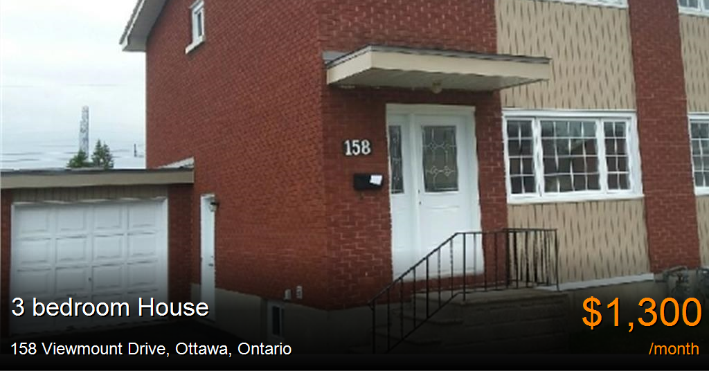 158 viewmount drive, ottawa House for Rent