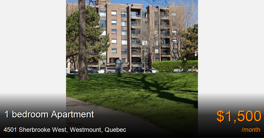 4501 Sherbrooke West, Westmount Apartment for Rent B117648