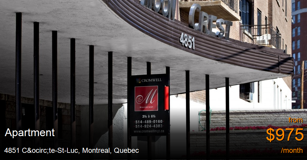 4851 côtestluc, montreal Apartment for Rent