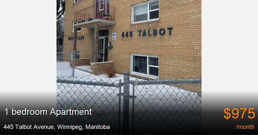 445 talbot avenue, winnipeg Apartment for Rent