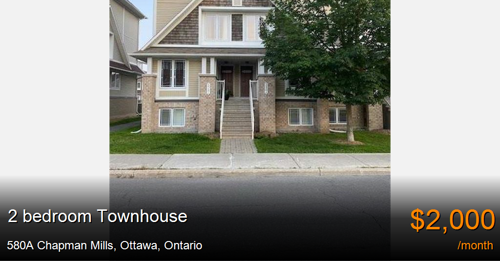 580a chapman mills, ottawa Townhouse for Rent