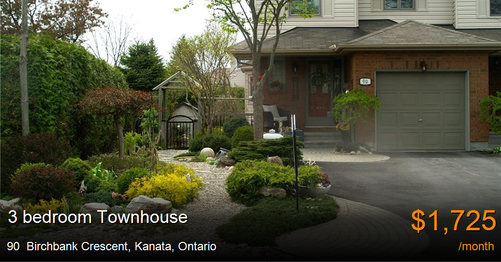 90 birchbank crescent, kanata Townhouse for Rent