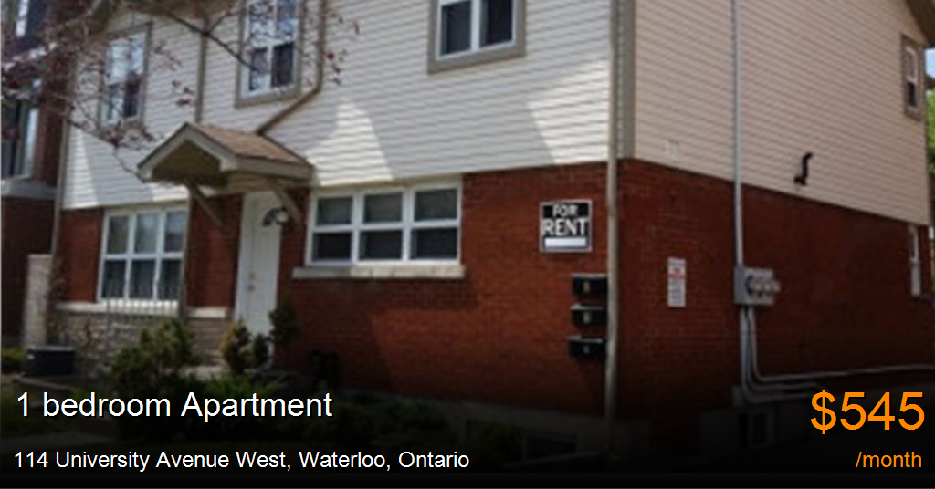 114 university avenue west, waterloo Apartment for Rent