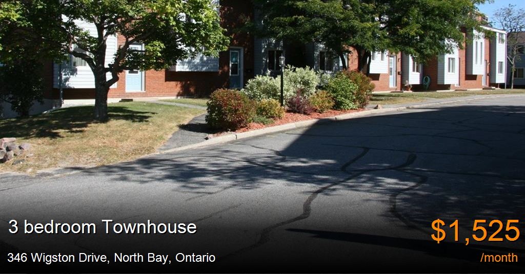 346 wigston drive, north bay Townhouse for Rent