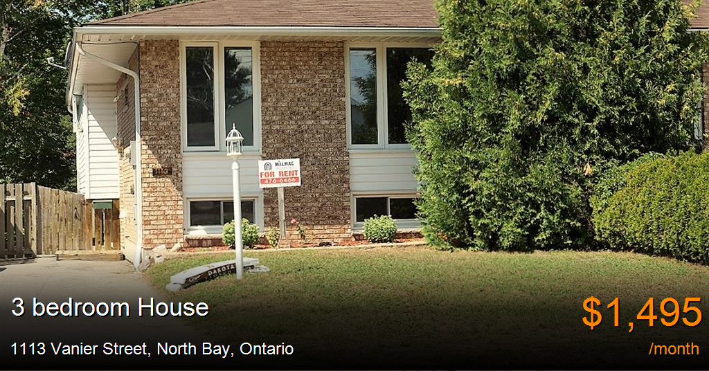 1113 vanier street, north bay House for Rent