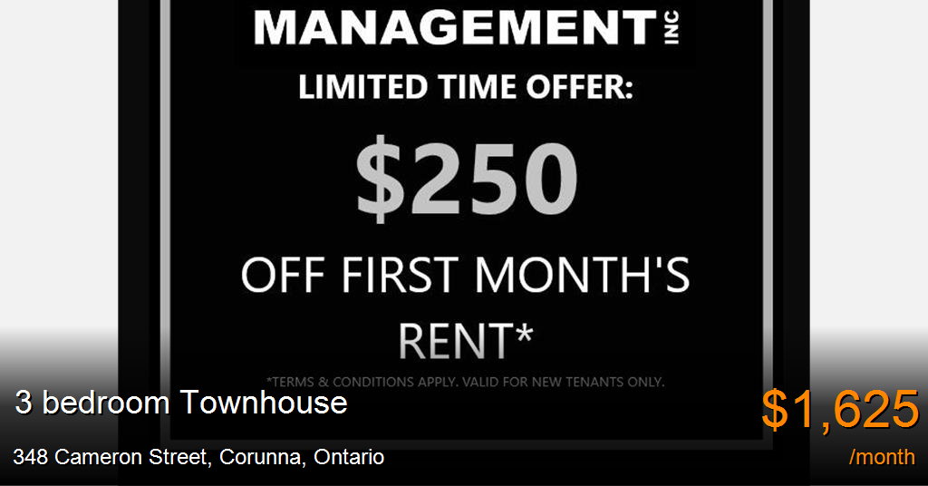 348 Cameron Street, Corunna Townhouse for Rent