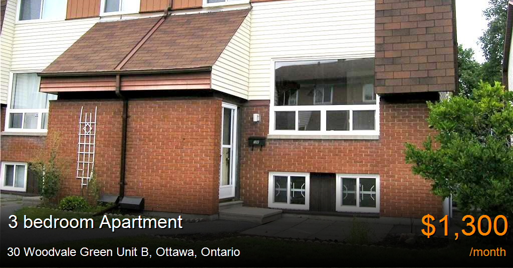 30 woodvale green unit b, ottawa Apartment for Rent
