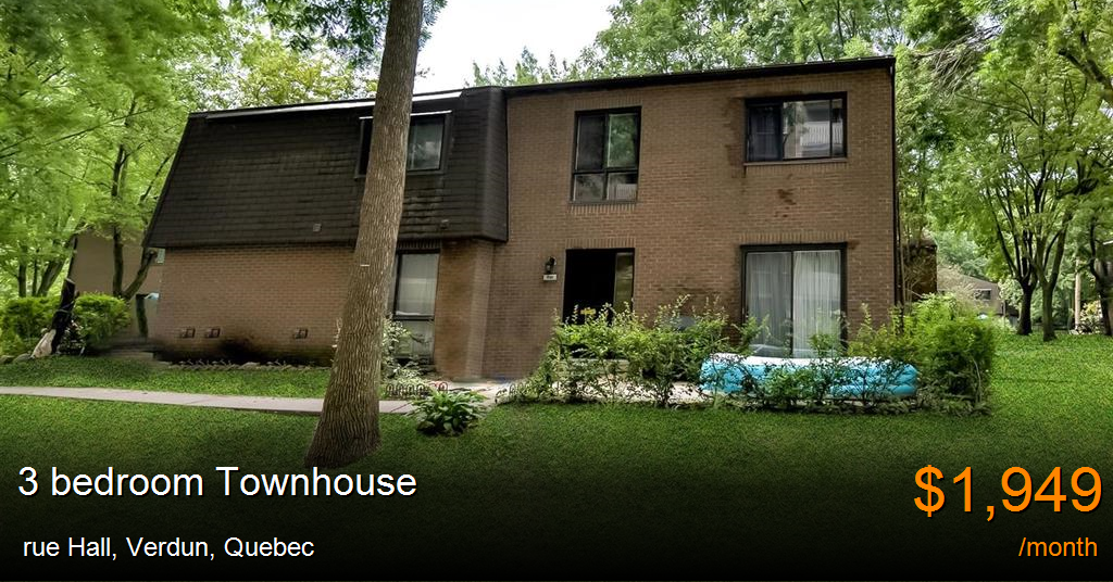 rue Hall, Verdun Townhouse for Rent