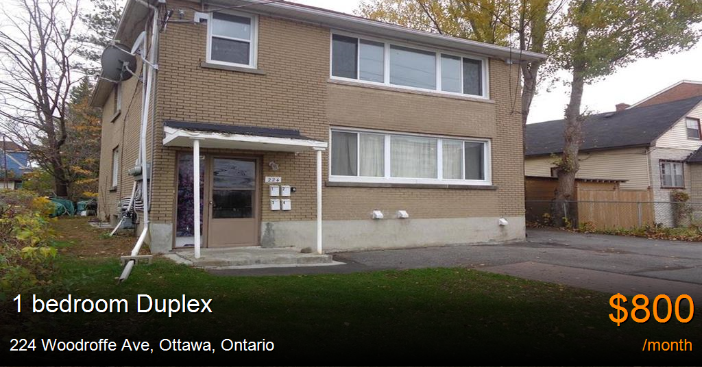 224 woodroffe ave, ottawa Duplex for Rent