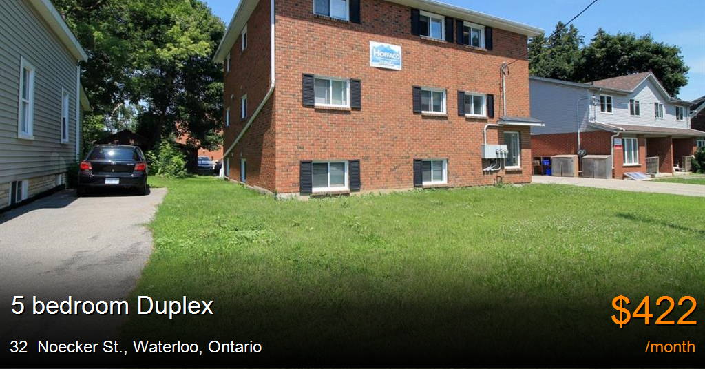 32 noecker st., waterloo Duplex for Rent