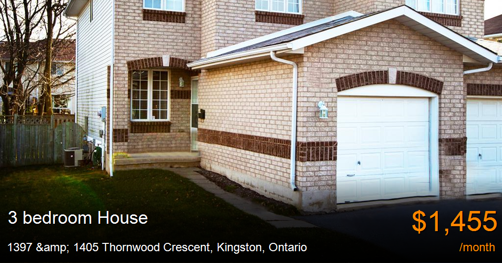 1397 & 1405 thornwood crescent, kingston House for Rent