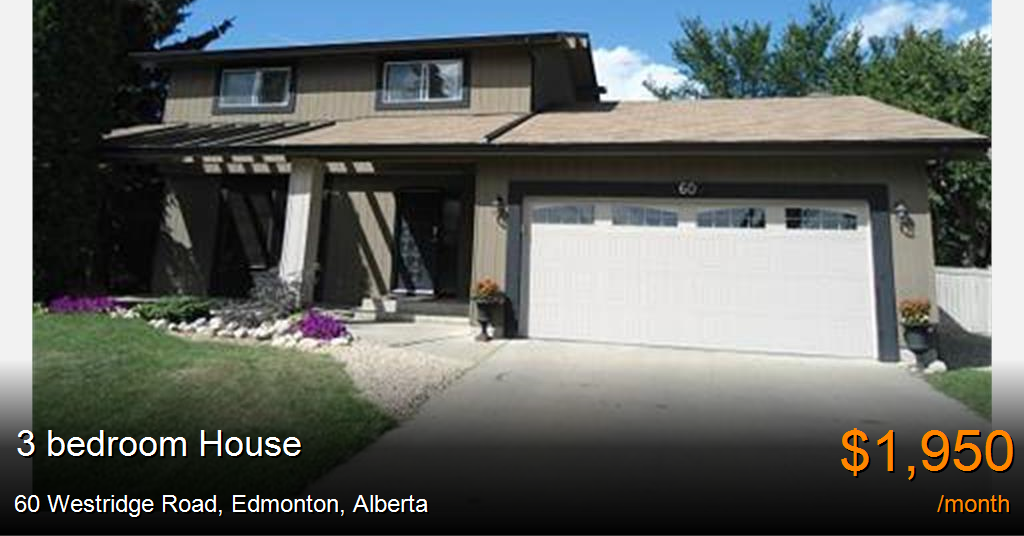60 westridge road, edmonton House for Rent