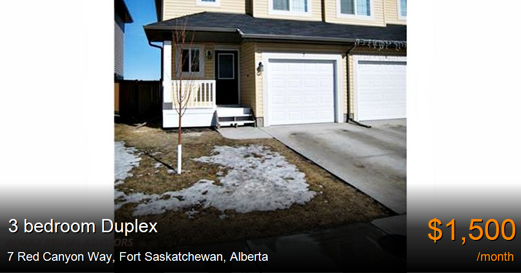 7 red canyon way, fort saskatchewan Duplex for Rent