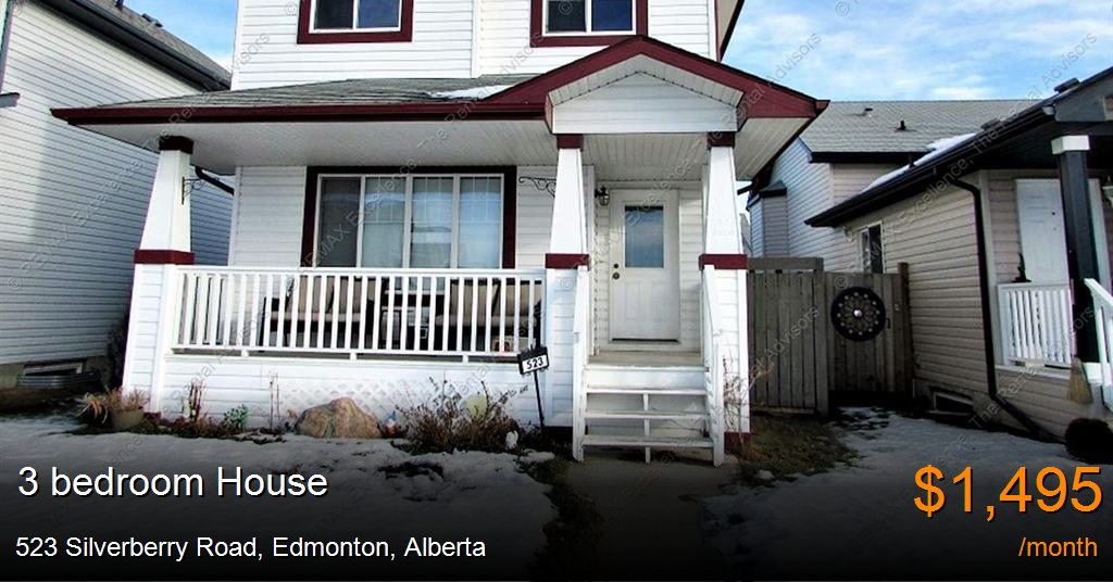 523 silverberry road, edmonton House for Rent