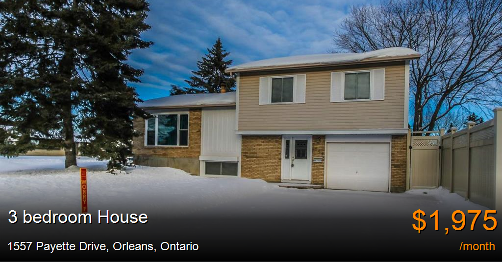 1557 payette drive, orleans House for Rent