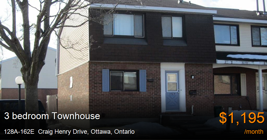 128a162e craig henry drive, ottawa Townhouse for Rent