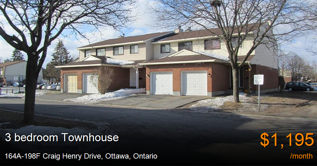 164a198f craig henry drive, ottawa Townhouse for Rent