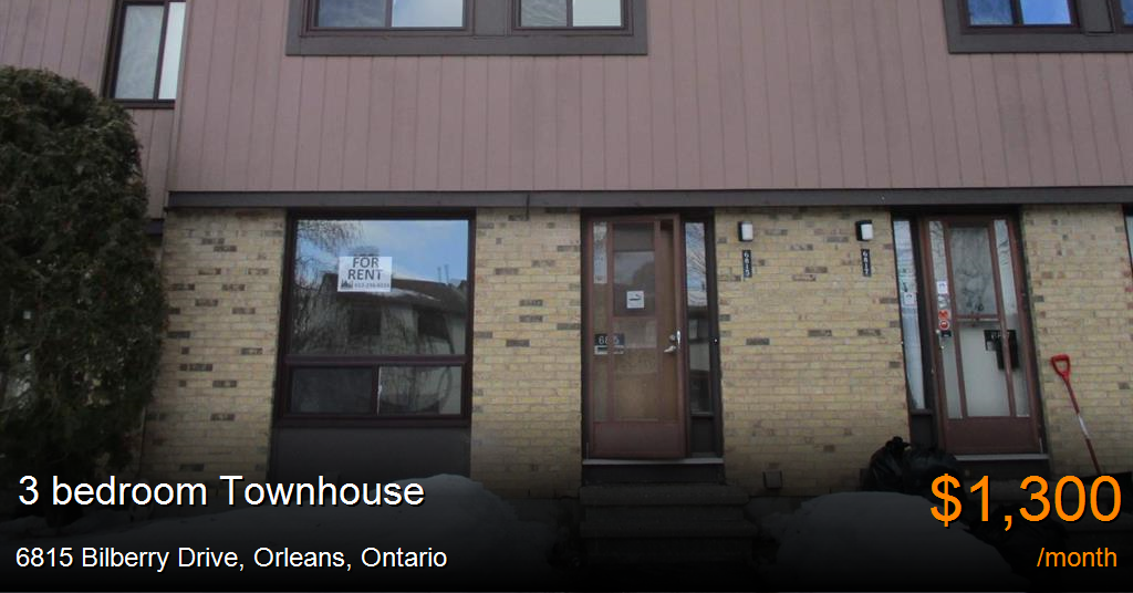 6815 bilberry drive, orleans Townhouse for Rent