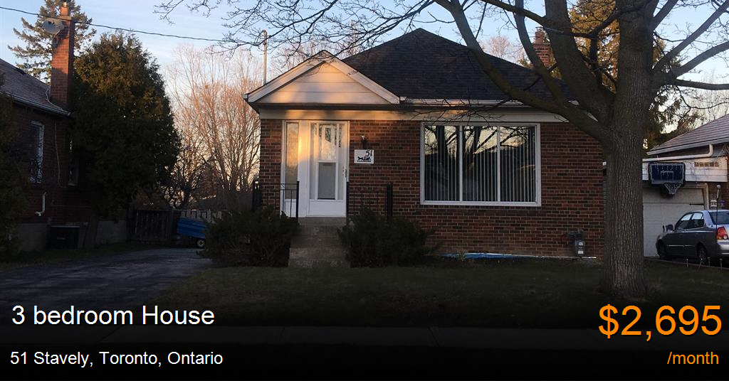 51 stavely, toronto House for Rent