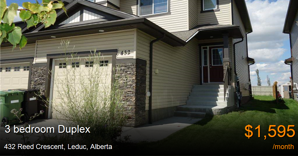 432 reed crescent, leduc Duplex for Rent