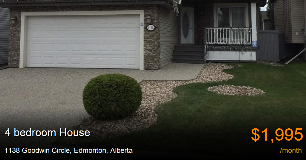 1138 goodwin circle, edmonton House for Rent