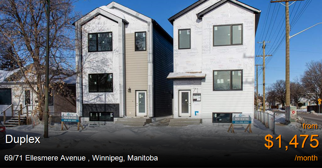 69/71 ellesmere avenue, winnipeg Duplex for Rent