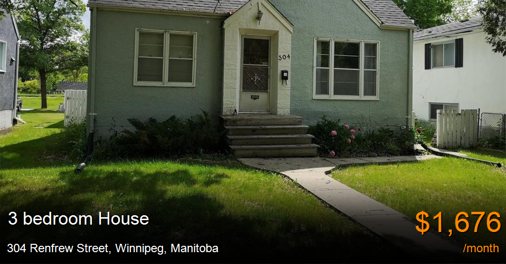 304 renfrew street, winnipeg House for Rent