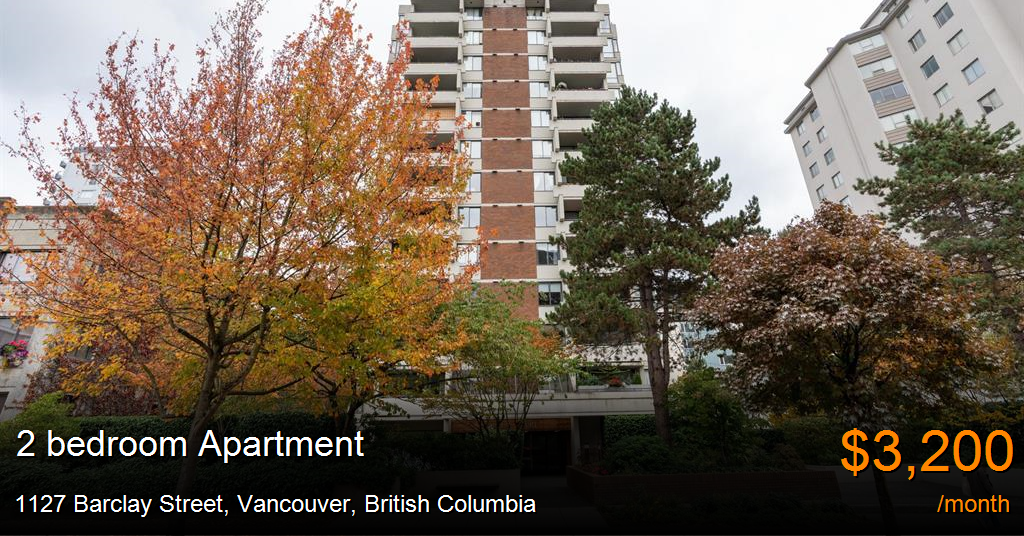 1127 barclay street, vancouver Apartment for Rent