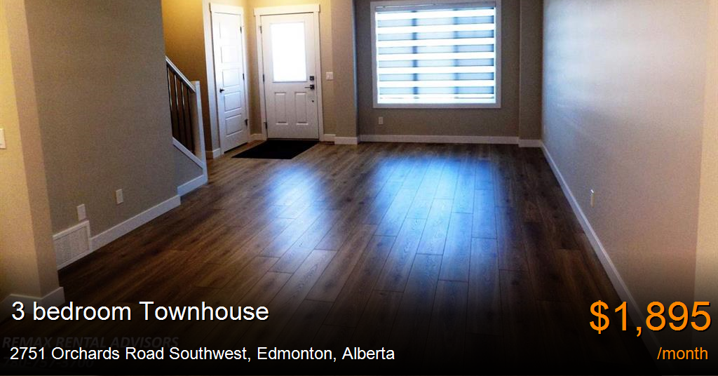 2751 orchards road southwest, edmonton Townhouse for Rent