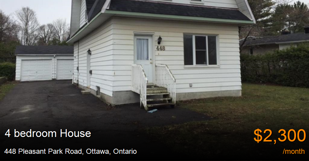 448 Pleasant Park Road, Ottawa House for Rent