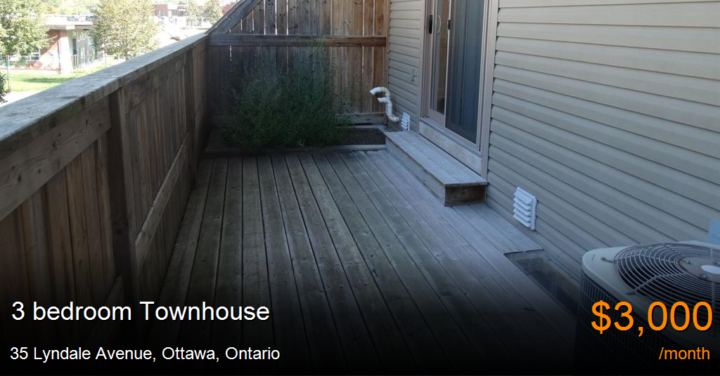 35 lyndale avenue, ottawa Townhouse for Rent