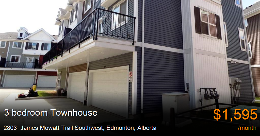 2803 james mowatt trail southwest, edmonton Townhouse for Rent